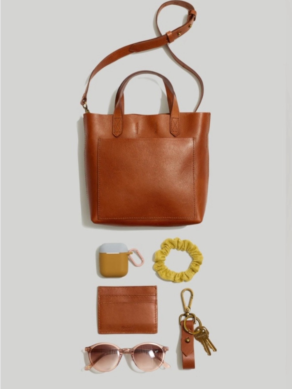 Madewell the Small Transport crossbody handbag Classic Brown tan Leather Tote